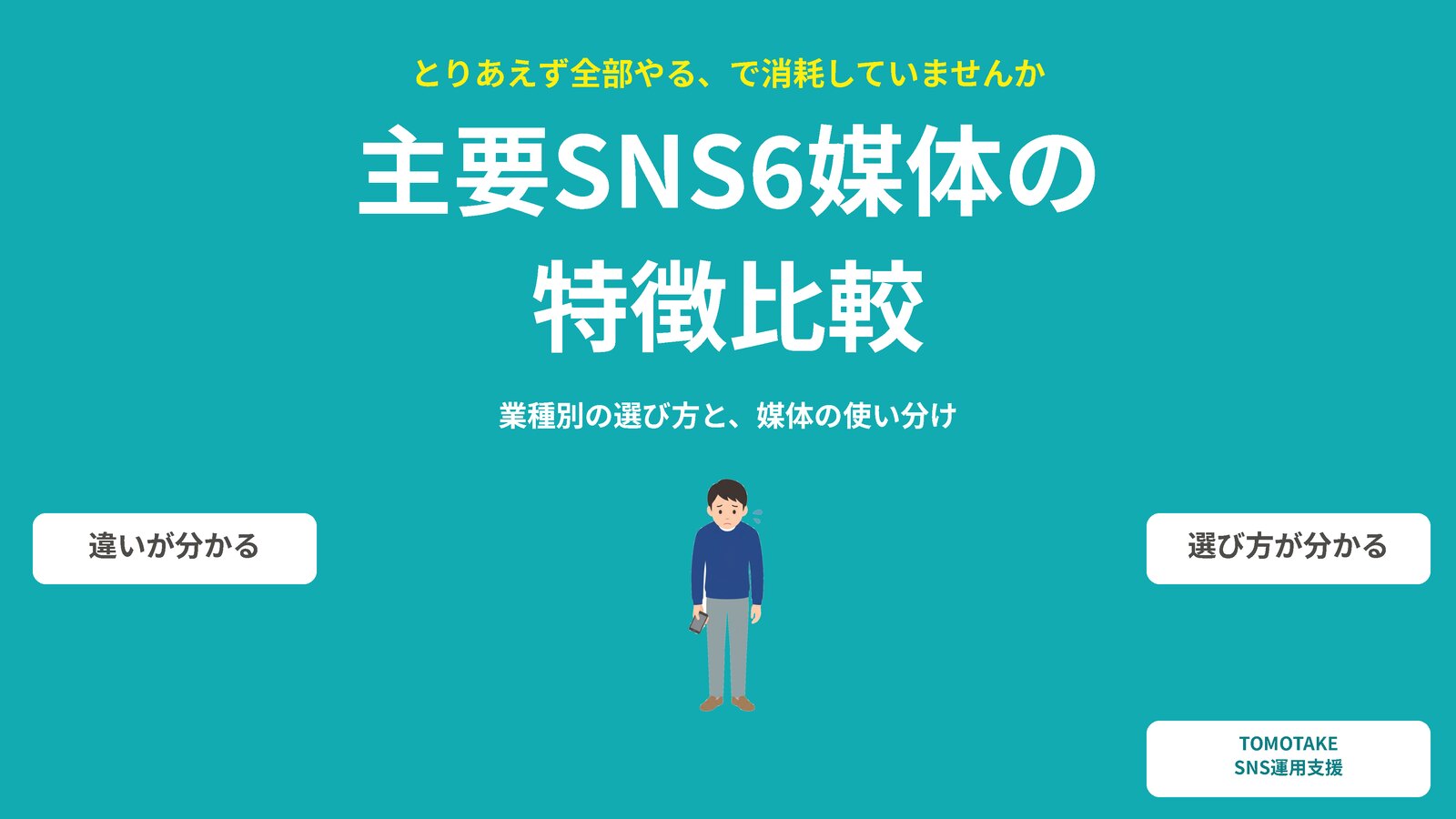 主要SNS6媒体の特徴比較の表紙